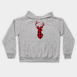 Buffalo plaid deer, Christmas Shirt Kids Hoodie